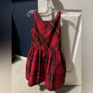 Polo girls red plaid sleeveless dress